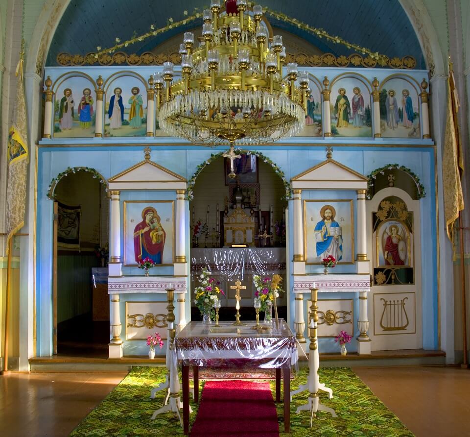 Orthodox Ukrainian Church Interior in Dauphin, MN